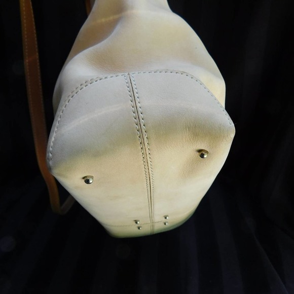 TOD'S TAN SMOOTH  LEATHER SATCHEL TOTE - Picture 7 of 12